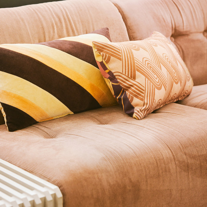 HKliving Vint Bank Element - Middenstuk - Corduroy Rib - Bruin