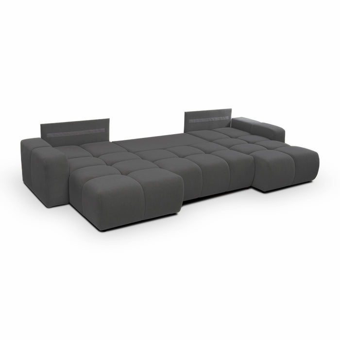 by fonQ Charme U-bank met Slaapfunctie - Weefstof - Antraciet