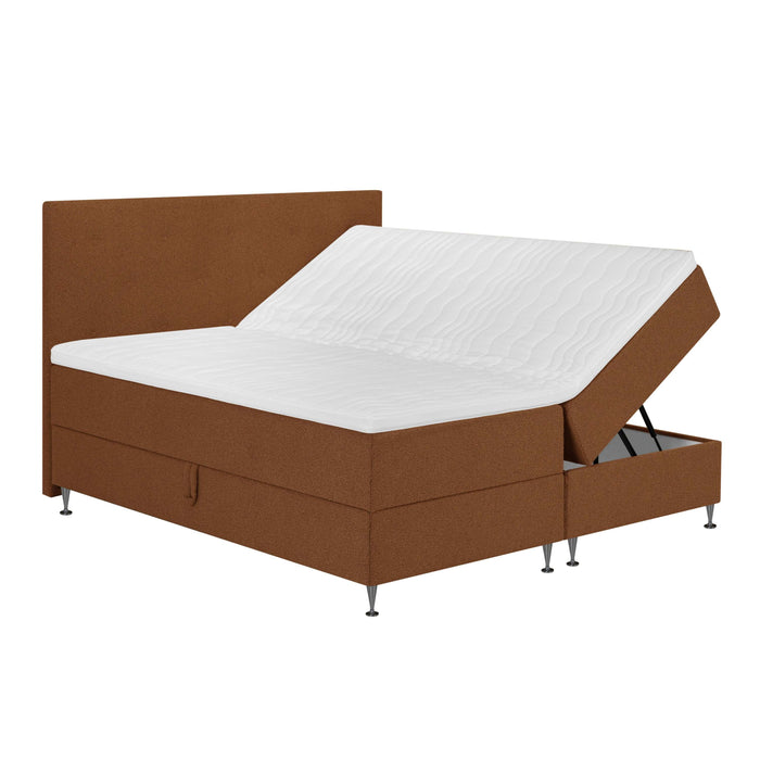 by fonQ Nubo Boxspring met Opbergruimte en Hoofdbord - 180 x 200 cm - Terra