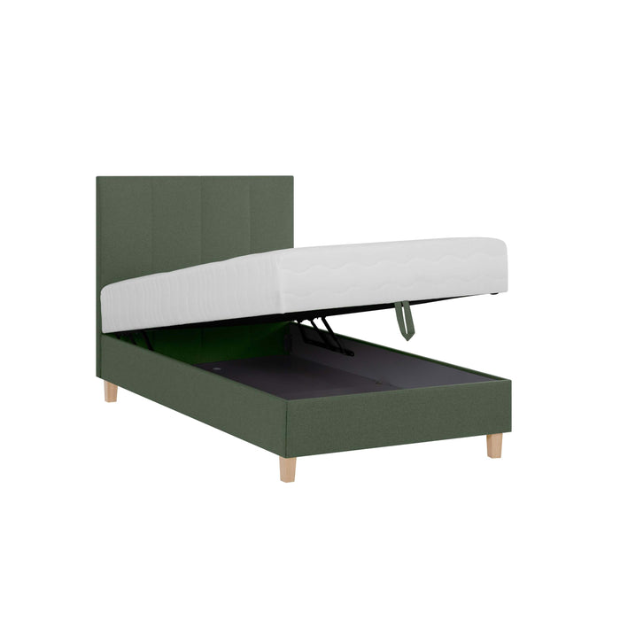 by fonQ Fjora Eenpersoonsbed met Opbergruimte 90 x 200 cm - Groen