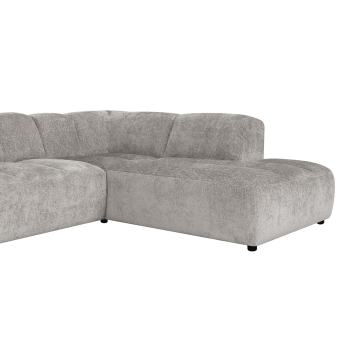 by fonQ Plume 3-zits Hoekbank Rechts - Chenille - Grijs