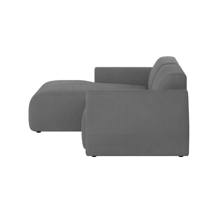 by fonQ Bink 2,5-zits Hoekbank met Chaise Longue Links - Bouclé - Mosgroen