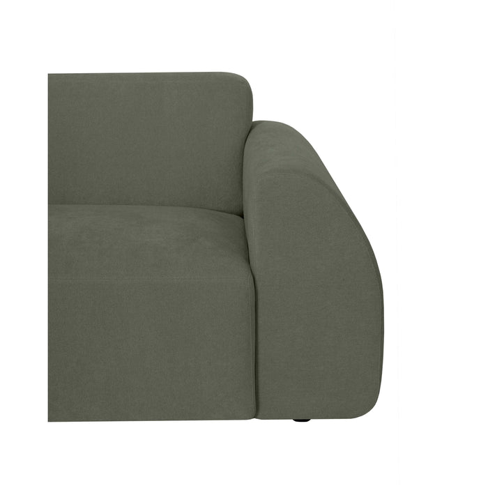 by fonQ Bink 2,5-zits Hoekbank met Chaise Longue Links - Bouclé - Mosgroen