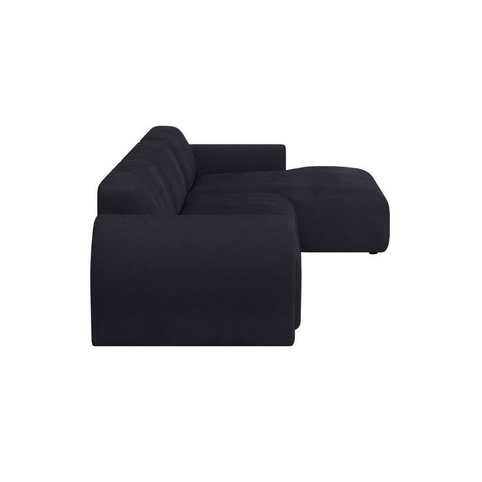 by fonQ Bink 3-zits Hoekbank met Chaise Longue Rechts - Bouclé - Zwart