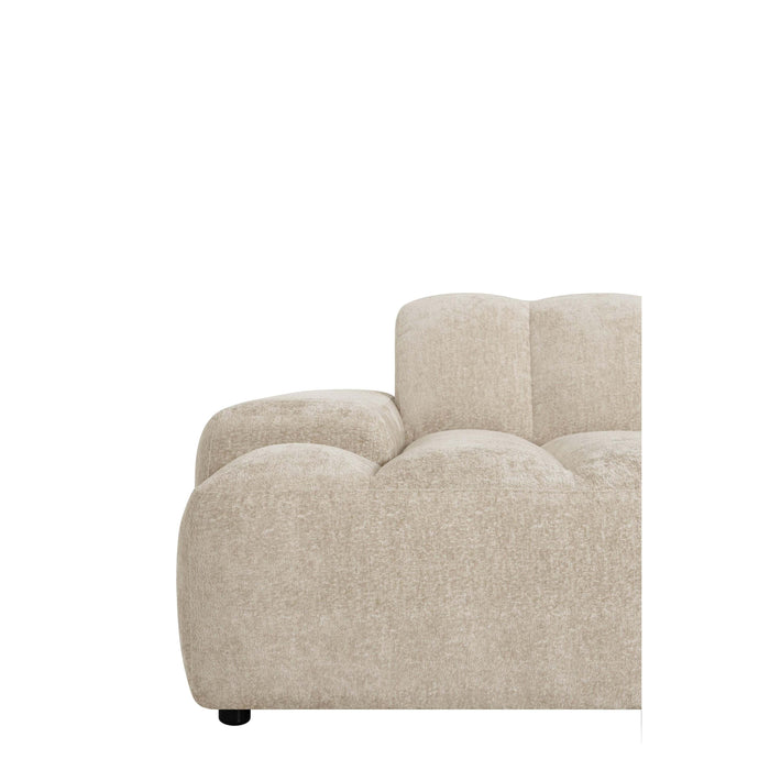 by fonQ Plume 4-zits Hoekbank met Chaise Longue XL Links - Chenille - Beige