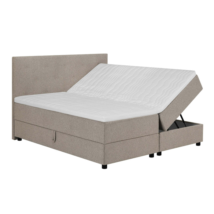by fonQ Stilo Boxspring met Opbergruimte en Hoofdbord - 180 x 200 cm - Beige
