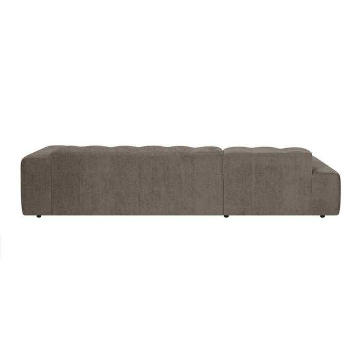 by fonQ Plume 4-zits Hoekbank met Chaise Longue XL Links - Chenille - Mocca