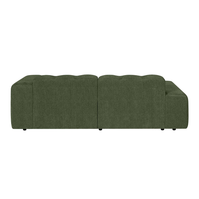 by fonQ Plume 2,5-zits Hoekbank met Chaise Longue XL Links - Chenille - Groen