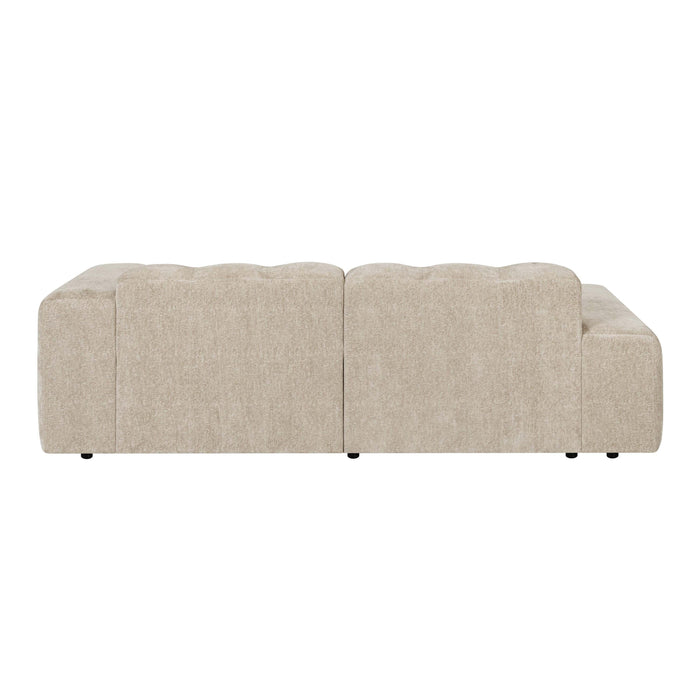 by fonQ Plume 2,5-zits Hoekbank met Chaise Longue XL Links - Chenille - Beige