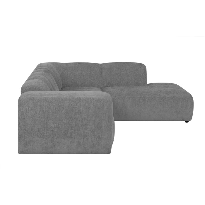 by fonQ Plume 2,5-zits Hoekbank Rechts - Chenille - Antraciet