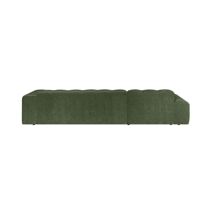 by fonQ Plume 4-zits Hoekbank met Chaise Longue Links - Chenille - Groen