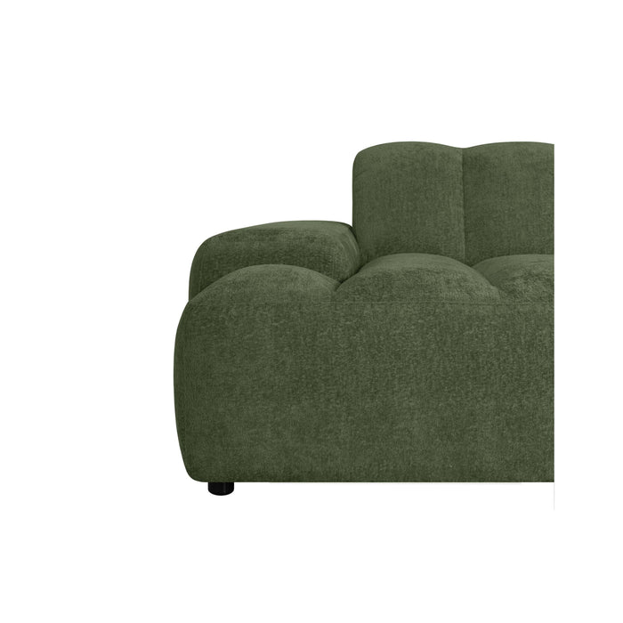 by fonQ Plume 4-zits Hoekbank met Chaise Longue Links - Chenille - Groen