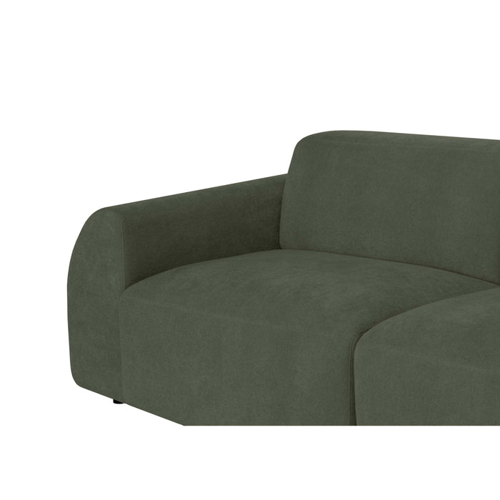 by fonQ Bink 3-zits Hoekbank met Chaise Longue Rechts - Bouclé - Mosgroen