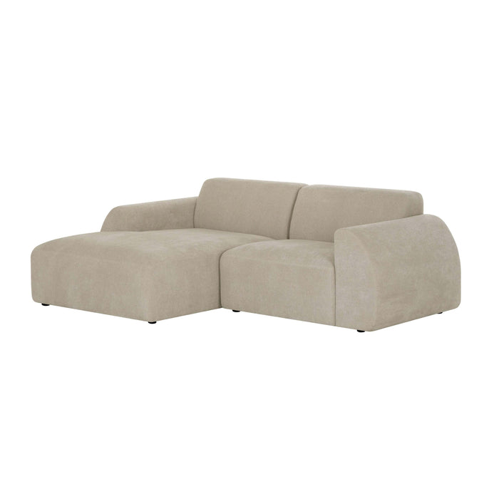 by fonQ Bink 2,5-zits Hoekbank met Chaise Longue Links - Bouclé - Beige