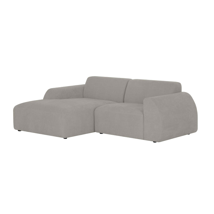by fonQ Bink 2,5-zits Hoekbank met Chaise Longue Links - Bouclé - Grijs