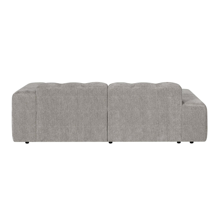 by fonQ Plume 2,5-zits Hoekbank met Chaise Longue XL Links - Chenille - Grijs