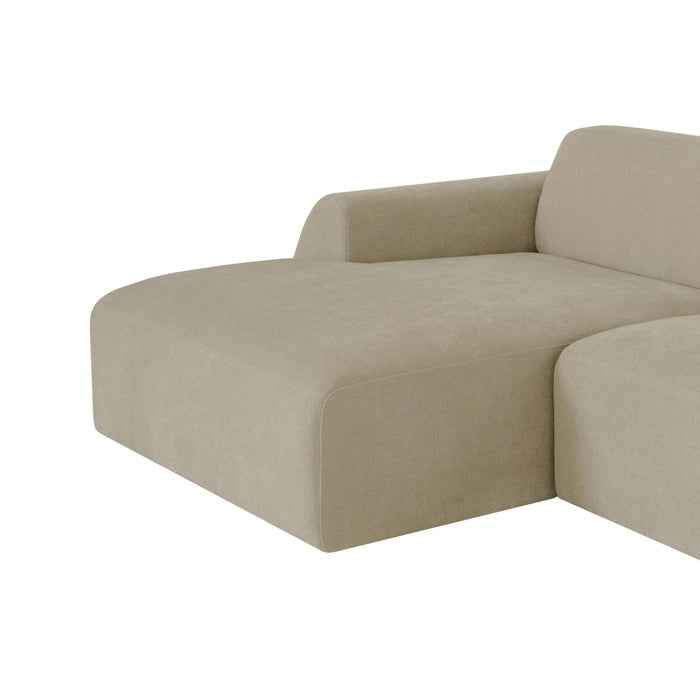 by fonQ Bink 2,5-zits Hoekbank met Chaise Longue Links - Bouclé - Beige