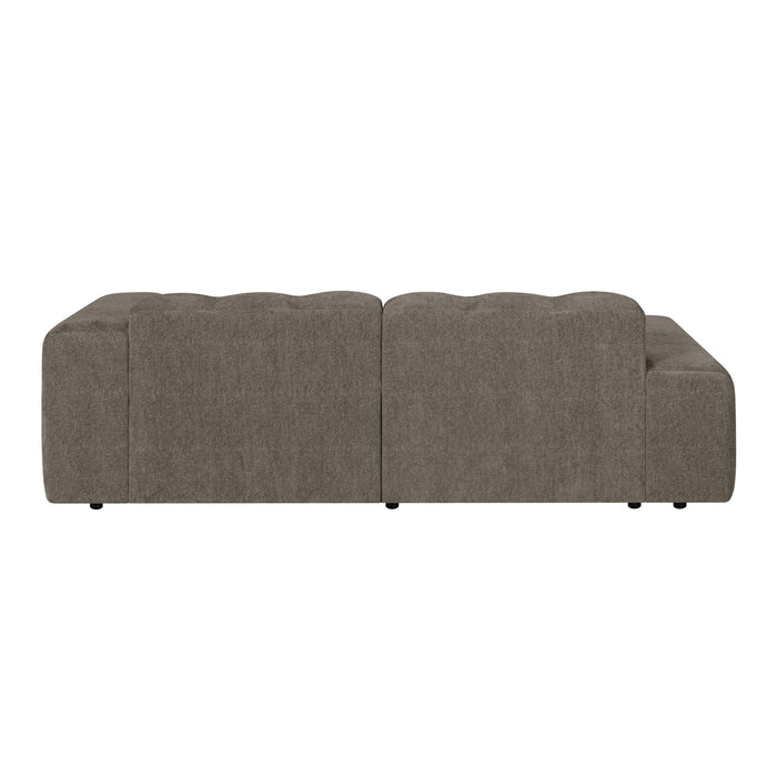 by fonQ Plume 2,5-zits Hoekbank met Chaise Longue Links - Chenille - Mocca