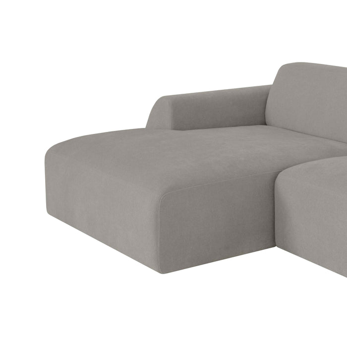 by fonQ Bink 2,5-zits Hoekbank met Chaise Longue Links - Bouclé - Grijs
