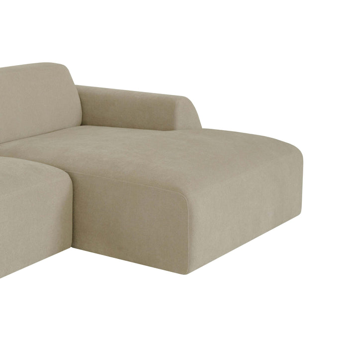 by fonQ Bink 2,5-zits Hoekbank met Chaise Longue Rechts - Bouclé - Beige