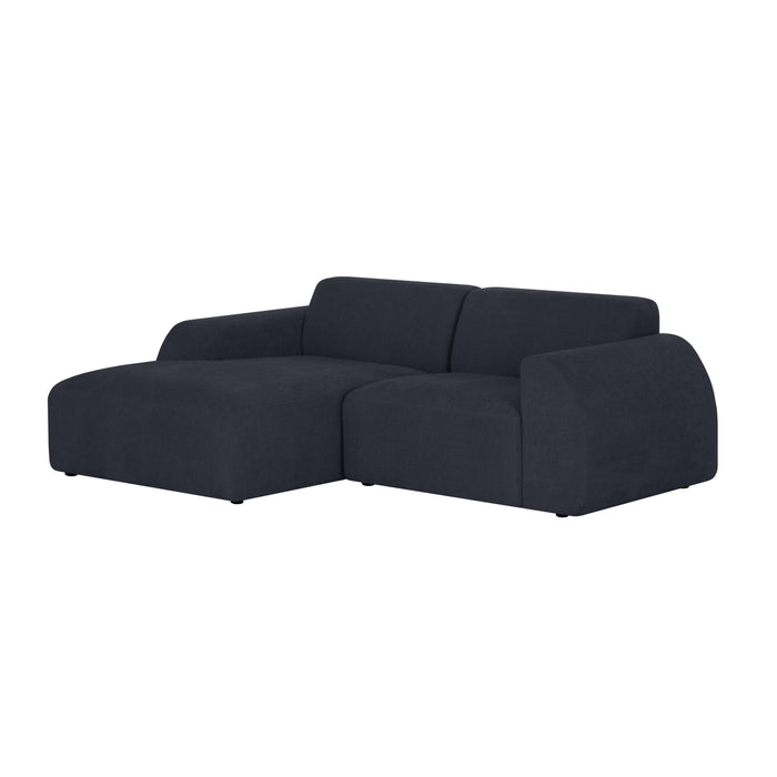 by fonQ Bink 2,5-zits Hoekbank met Chaise Longue Links - Bouclé - Zwart