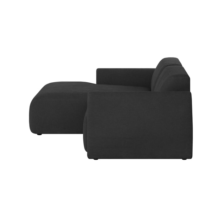 by fonQ Bink 2,5-zits Hoekbank met Chaise Longue Links - Bouclé - Zwart