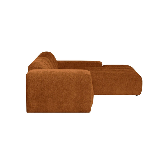 by fonQ Plume 3-zits Hoekbank met Chaise Longue XL Rechts - Chenille - Terra