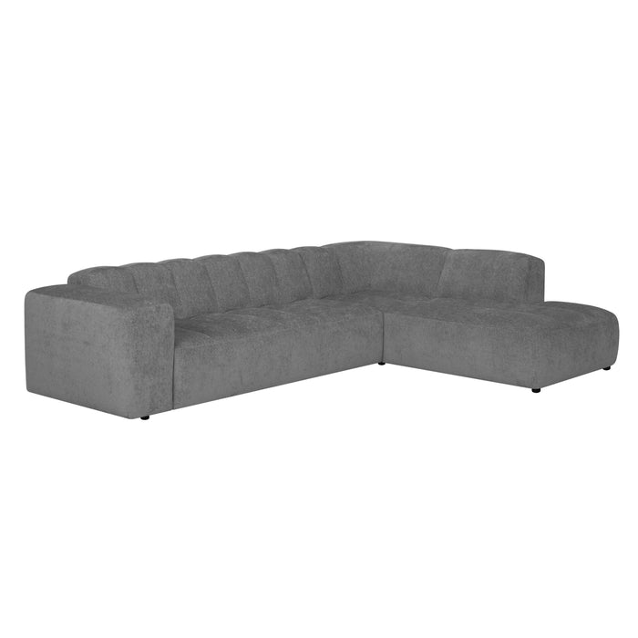 by fonQ Plume 3-zits Hoekbank Rechts - Chenille - Antraciet