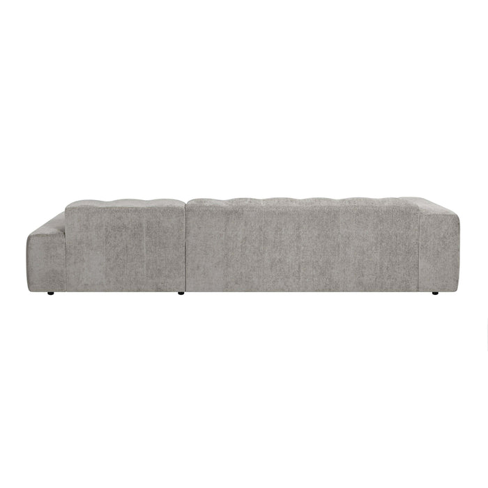 by fonQ Plume 4-zits Hoekbank met Chaise Longue XL Rechts - Chenille - Grijs