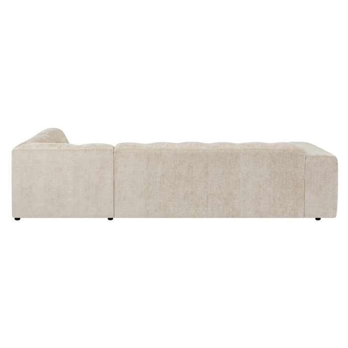 by fonQ Plume 3-zits Hoekbank Rechts - Chenille - Beige