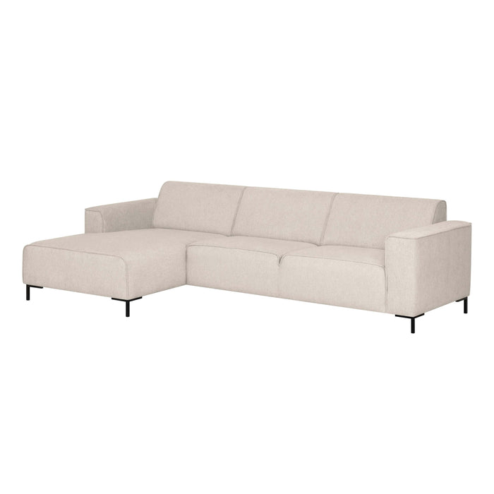 by fonQ Loft Hoekbank met Chaise Longue Links - Chenille - Beige