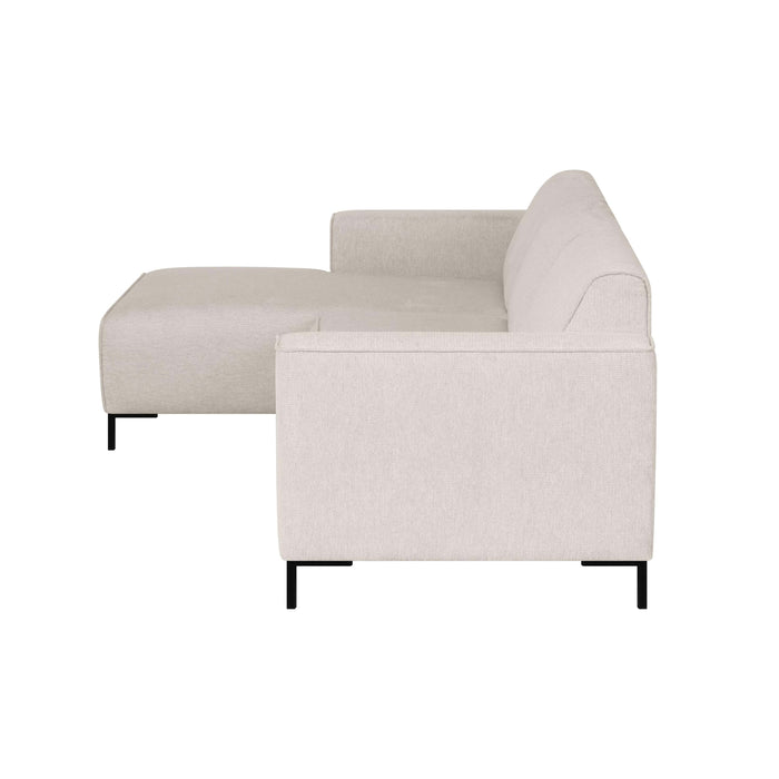 by fonQ Loft Hoekbank met Chaise Longue Links - Chenille - Beige