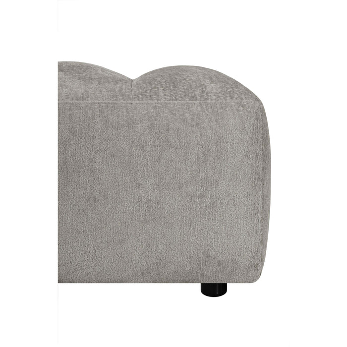 by fonQ Plume Hocker - Chenille - Grijs