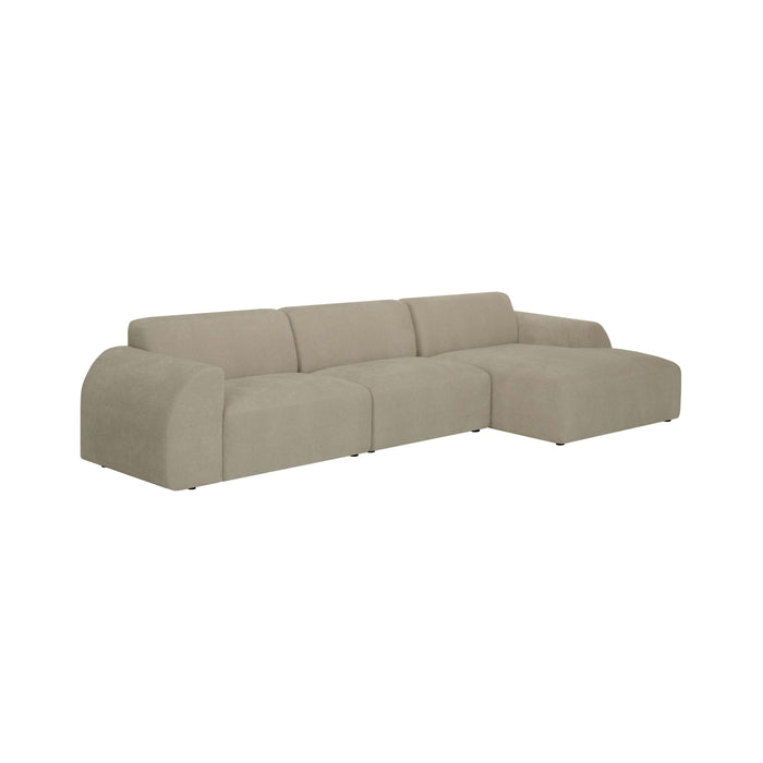 by fonQ Bink 3-zits Hoekbank met Chaise Longue Rechts - Bouclé - Beige