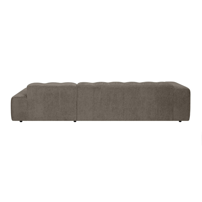 by fonQ Plume 4-zits Hoekbank met Chaise Longue XL Rechts - Chenille - Mocca