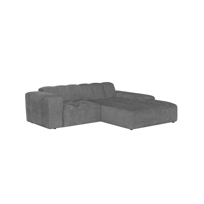 by fonQ Plume 2,5-zits Hoekbank met Chaise Longue XL Rechts - Chenille - Antraciet