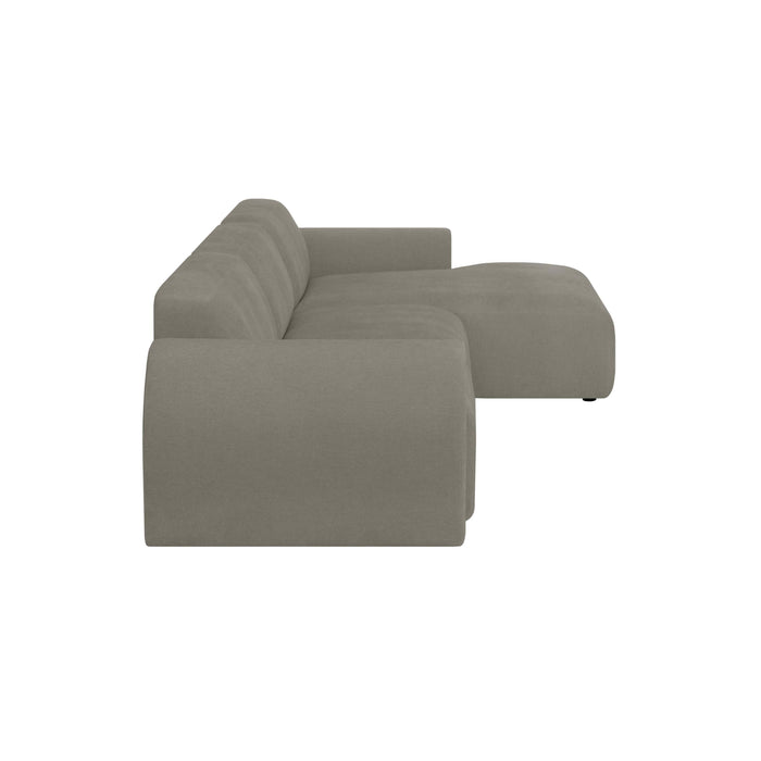 by fonQ Bink 3-zits Hoekbank met Chaise Longue Rechts - Bouclé - Grijs