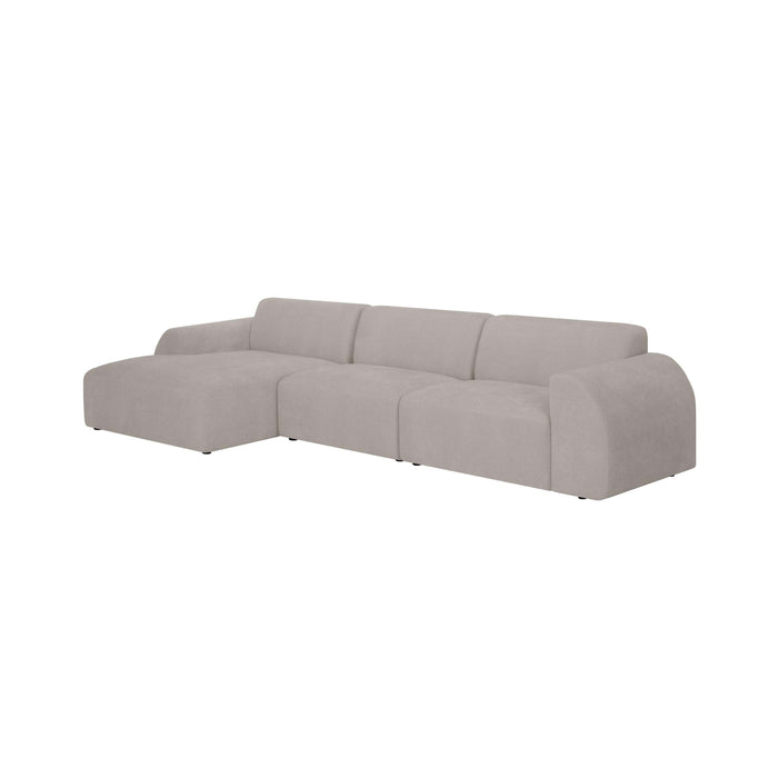 by fonQ Bink 3-zits Hoekbank met Chaise Longue Links - Bouclé - Ecru