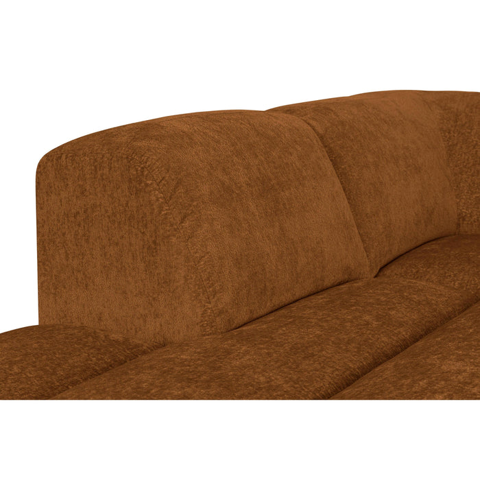 by fonQ Plume 3-zits Hoekbank Links - Chenille - Terra