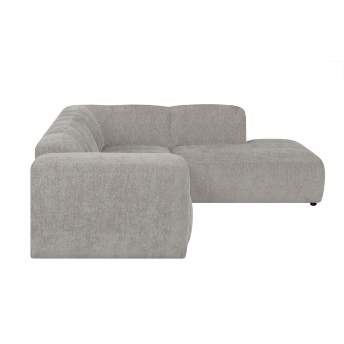 by fonQ Plume 2,5-zits Hoekbank Rechts - Chenille - Grijs