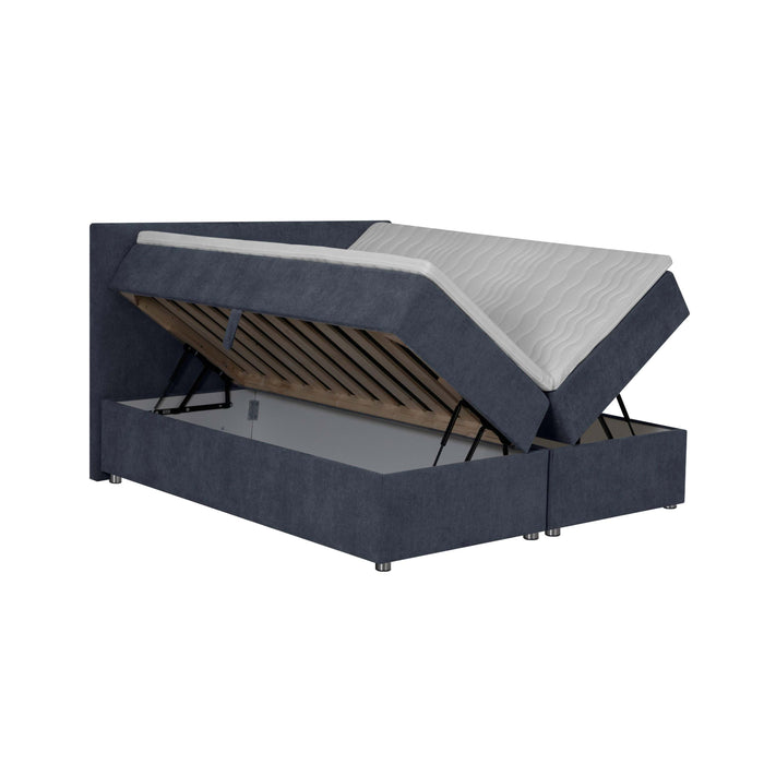 by fonQ Brene Boxspring met Opbergruimte - 160 x 200 cm - Blauw