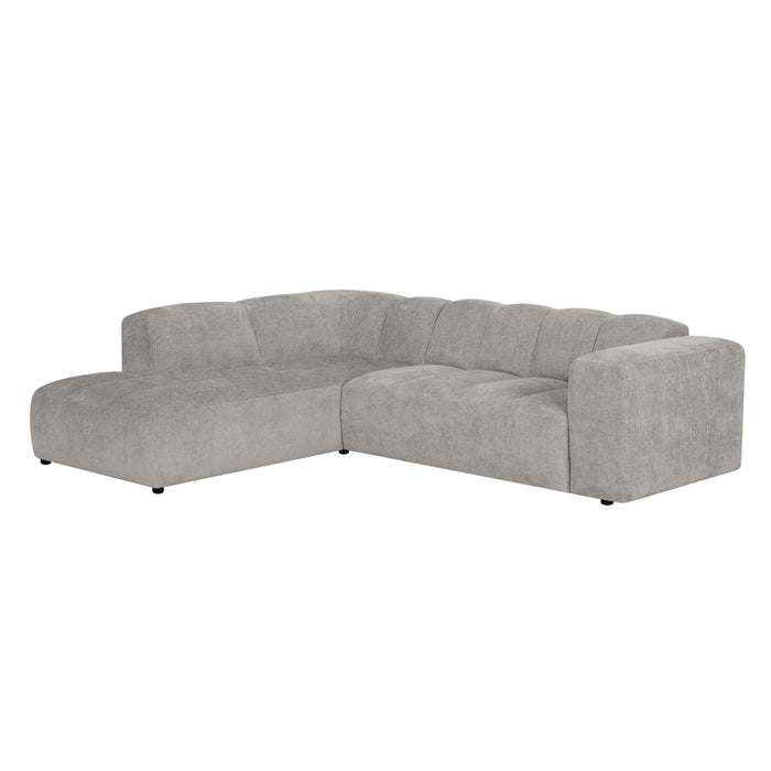 by fonQ Plume 2,5-zits Hoekbank Links - Chenille - Grijs