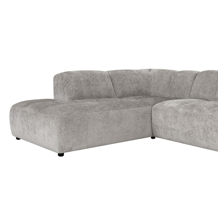 by fonQ Plume 2,5-zits Hoekbank Links - Chenille - Grijs