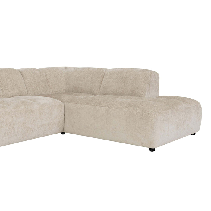 by fonQ Plume 3-zits Hoekbank Rechts - Chenille - Beige