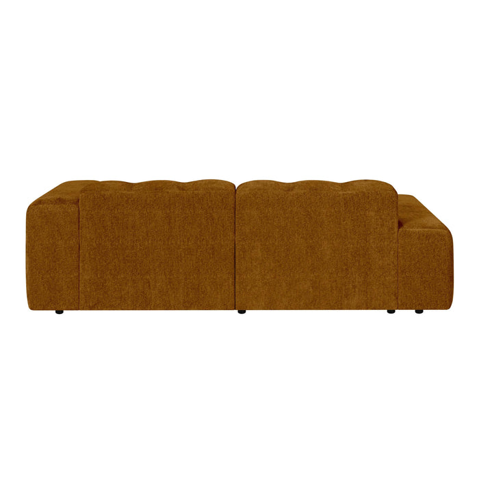 by fonQ Plume 2,5-zits Hoekbank met Chaise Longue Links - Chenille - Terra