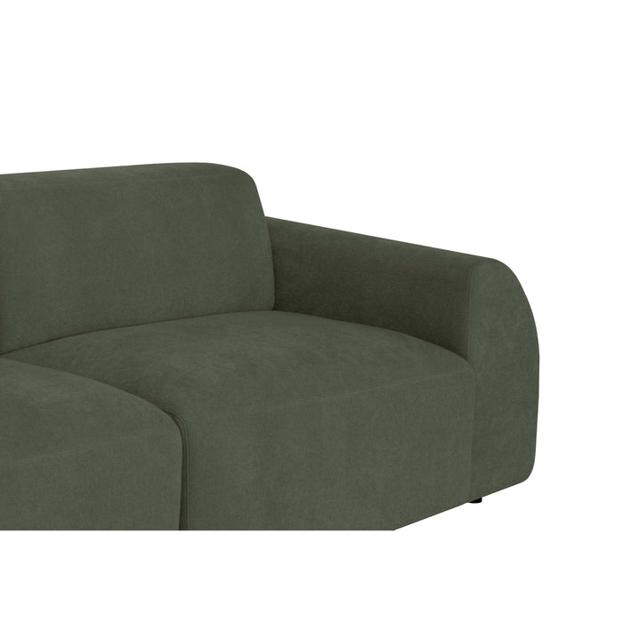 by fonQ Bink 3-zits Hoekbank met Chaise Longue Links - Bouclé - Mosgroen