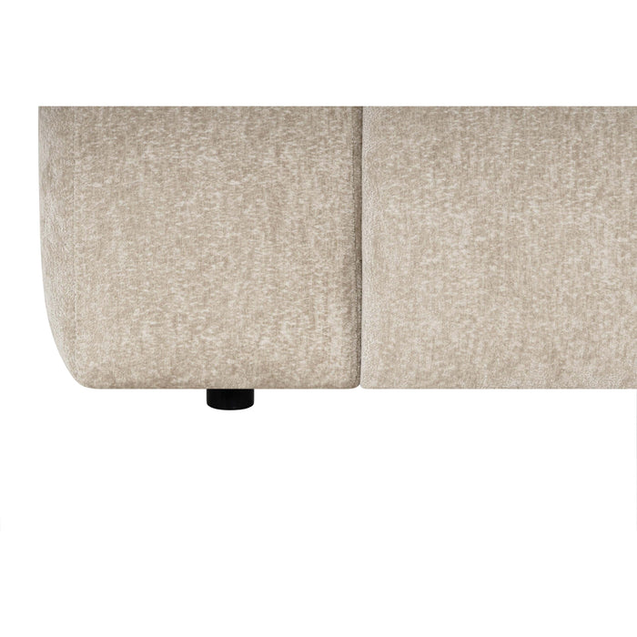 by fonQ Plume 2,5-zits Hoekbank met Chaise Longue Links - Chenille - Beige
