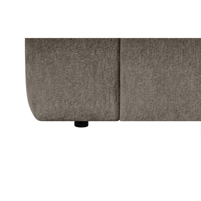 by fonQ Plume 4-zits Hoekbank met Chaise Longue Rechts - Chenille - Mocca