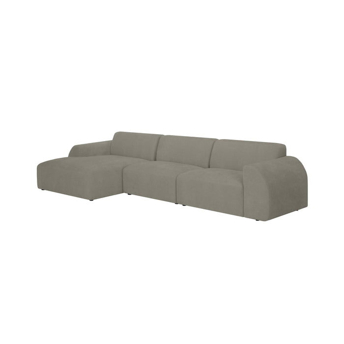 by fonQ Bink 3-zits Hoekbank met Chaise Longue Links - Bouclé - Grijs