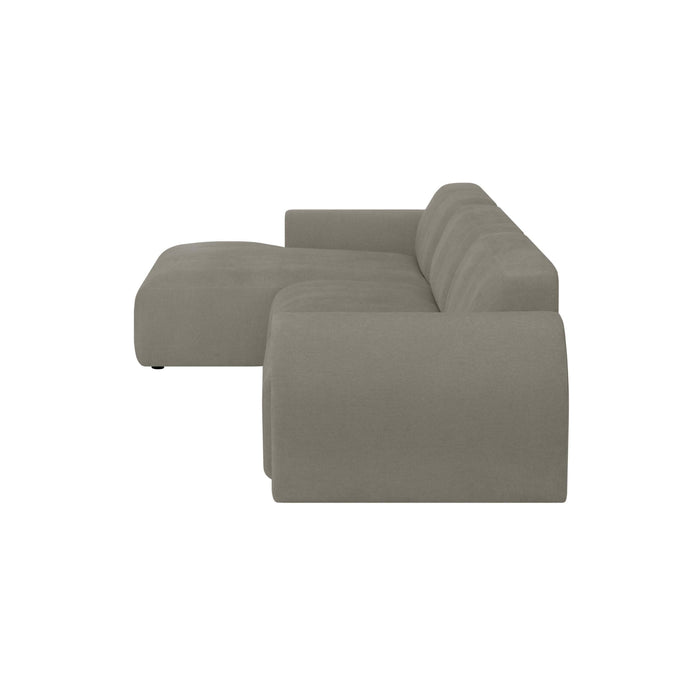by fonQ Bink 3-zits Hoekbank met Chaise Longue Links - Bouclé - Grijs